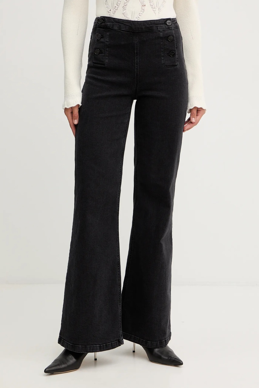 Levně Džíny Twinset dámské, černá barva, 252TT2201