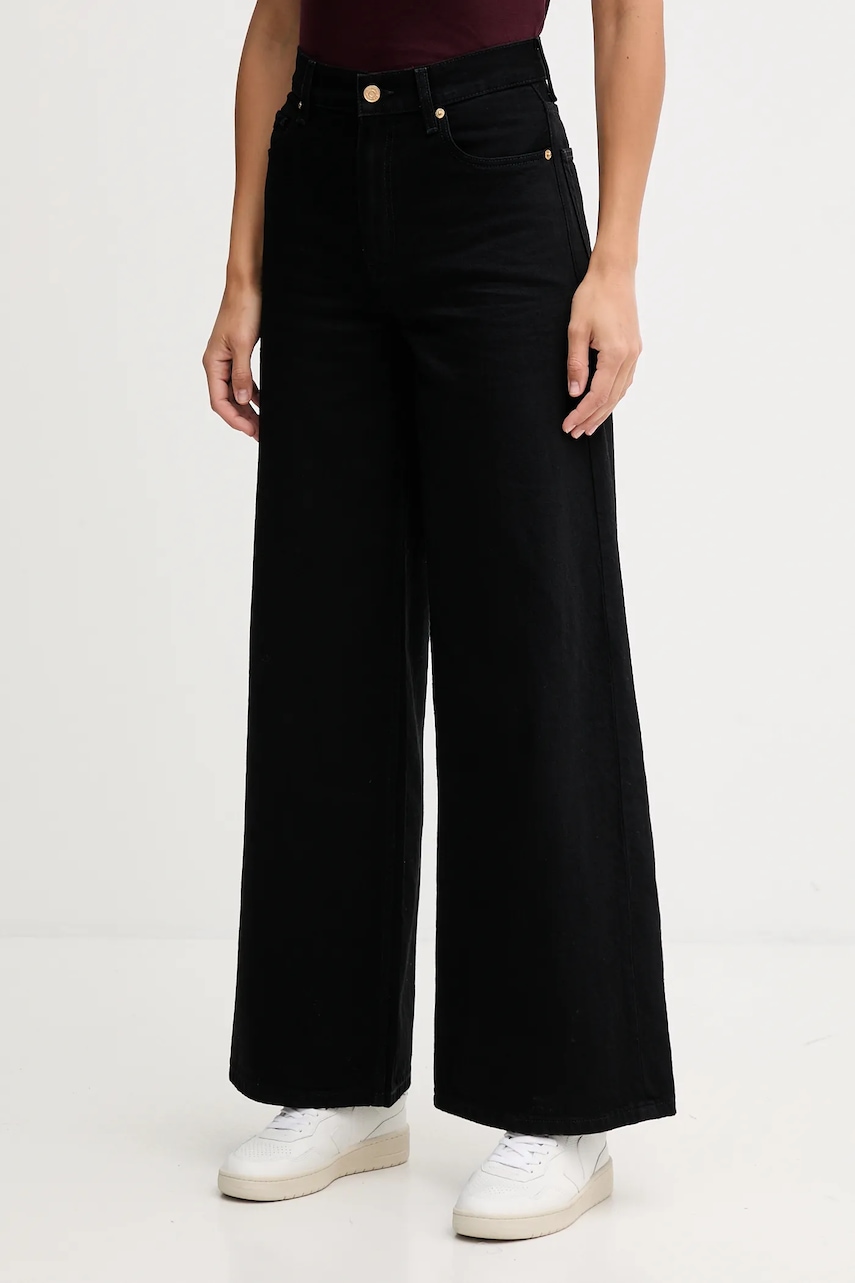 Levně Bavlněné džíny Tommy Hilfiger dámské, černá barva, WW0WW48254
