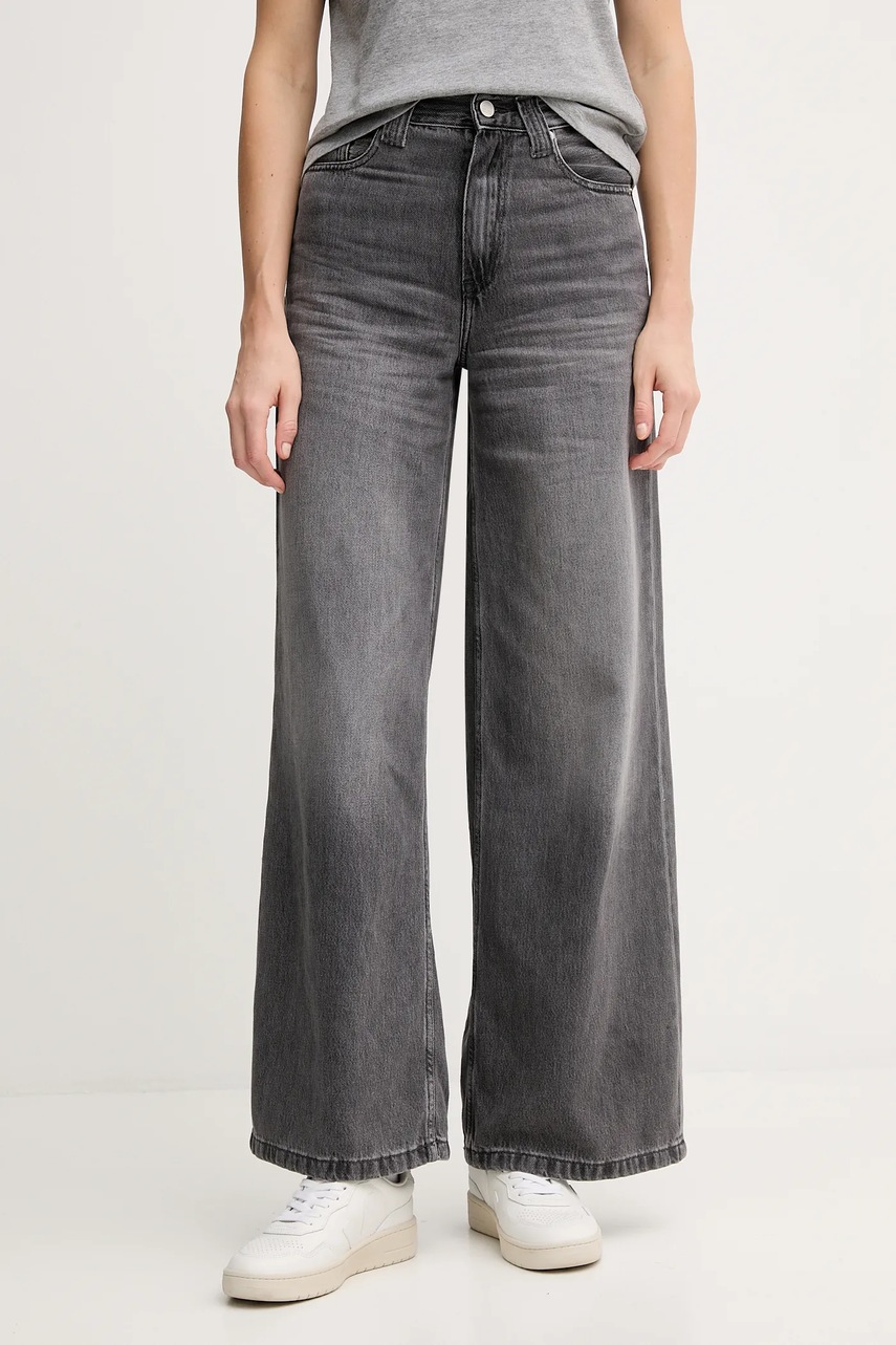 Levně Džíny Tommy Hilfiger dámské, šedá barva, WW0WW48396