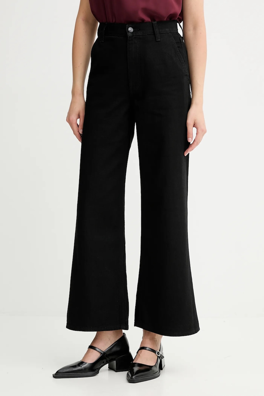 Levně Džíny Calvin Klein dámské, černá barva, LV047D770G