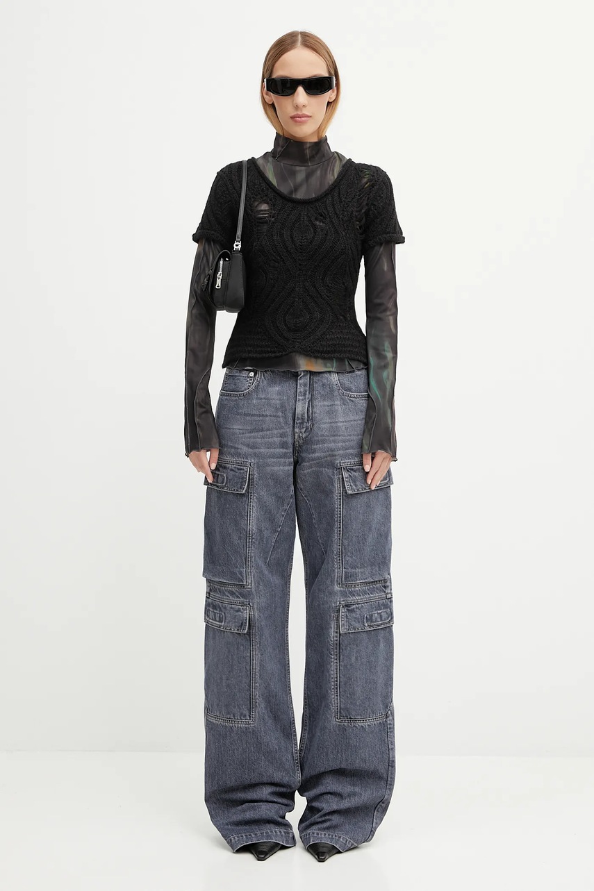Rick Owens DRKSHDW jeansy bawełniane Double Cargo (zdjęcie 4)