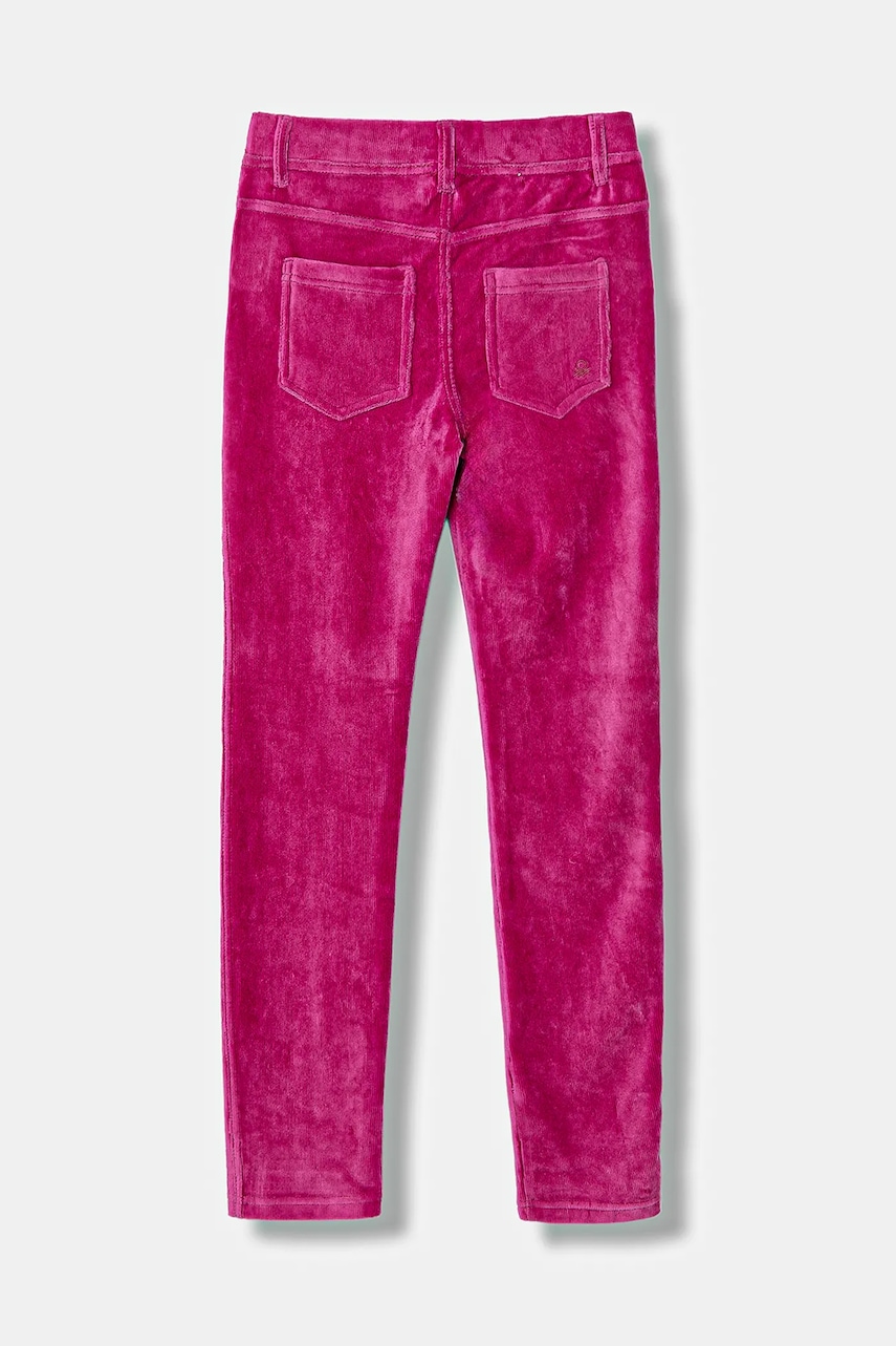Детские вельветовые брюки United Colors of Benetton цвет розовый однотонные 4DZBCE00R Детские вельветовые брюки United Colors of Benetton цвет розовый однотонные 4DZBCE00R