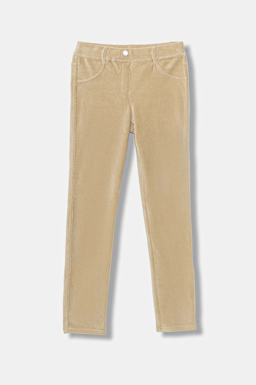 United Colors of Benetton pantaloni din catifea pentru copii culoarea bej, uni, 4DZBCE00R