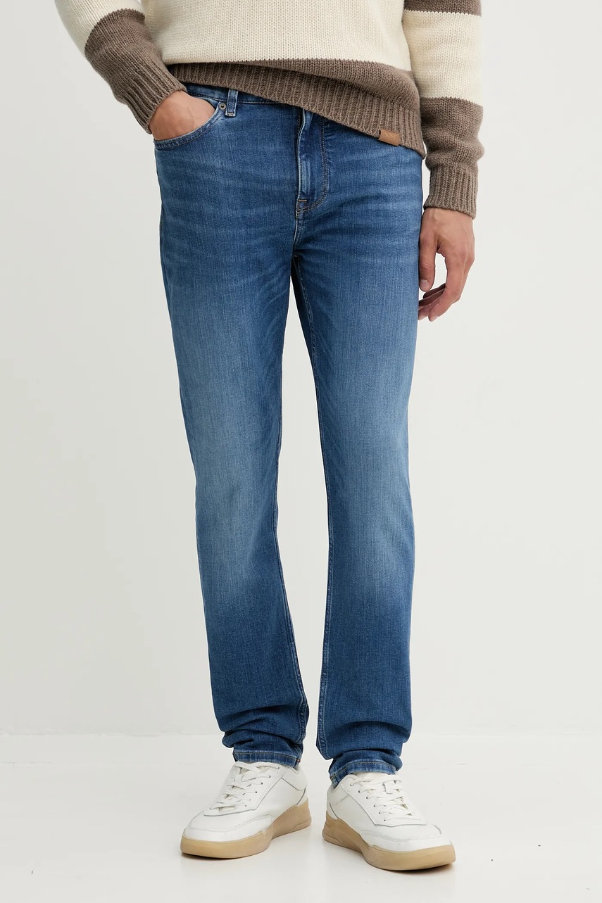 Levně Džíny Tommy Hilfiger pánské, modrá barva, MW0MW39661