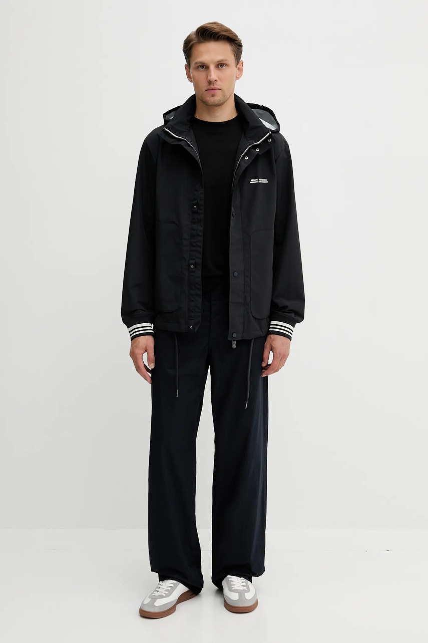 Хлопковые брюки Armani Exchange цвет синий прямые XM000076 AF11882