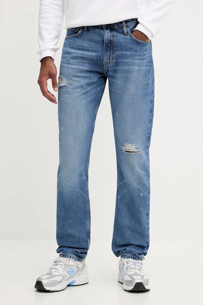 Levně Džíny Guess Jeans pánské, modrá barva, M5YA1C D5R25