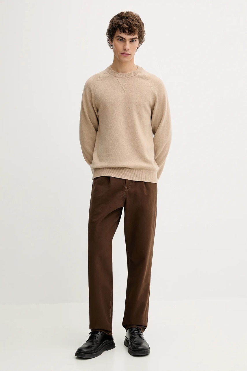 Хлопковые брюки PS Paul Smith цвет коричневый прямые M2R-850Z-T22475