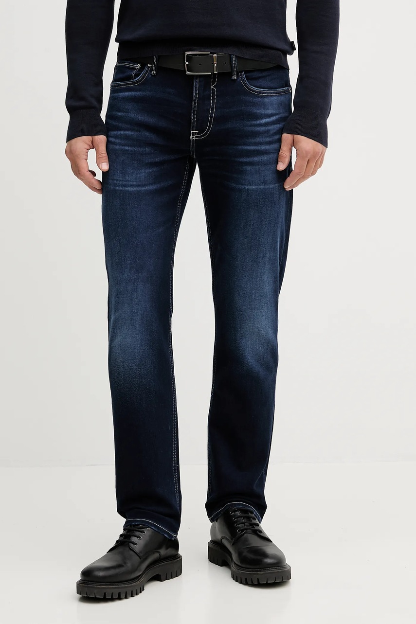 Levně Džíny Guess ANGELS pánské, tmavomodrá barva, M5BAN2 D0631