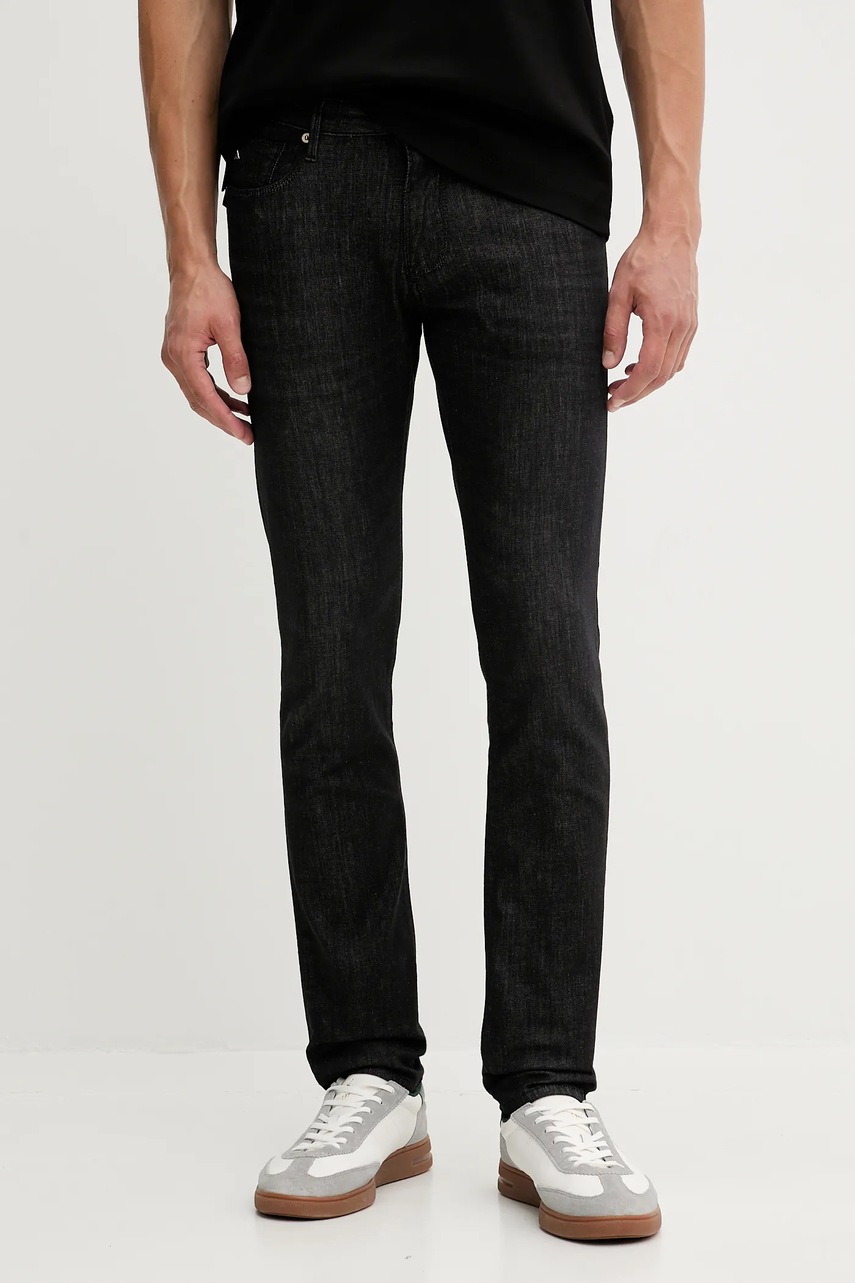 Levně Džíny Emporio Armani pánské, černá barva, EM000121 AF14117