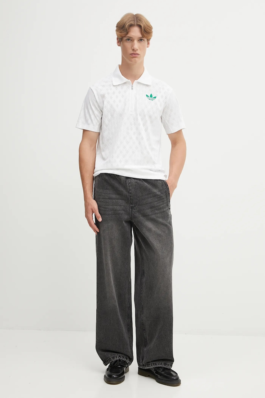 Хлопковые спортивные штаны adidas Originals Adilenium Denim цвет чёрный однотонные KF8543 Хлопковые спортивные штаны adidas Originals Adilenium Denim цвет чёрный однотонные KF8543