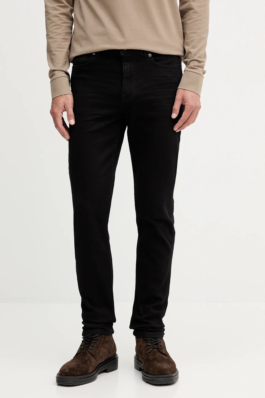 Levně Džíny Tommy Hilfiger pánské, černá barva, MW0MW40360