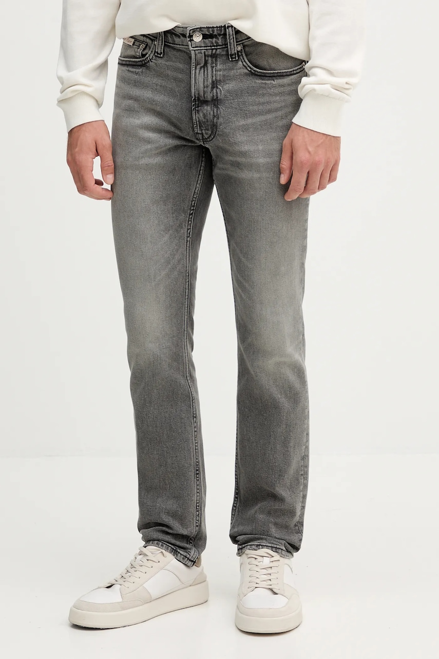 Levně Džíny Calvin Klein Jeans pánské, šedá barva, LV04RD705G