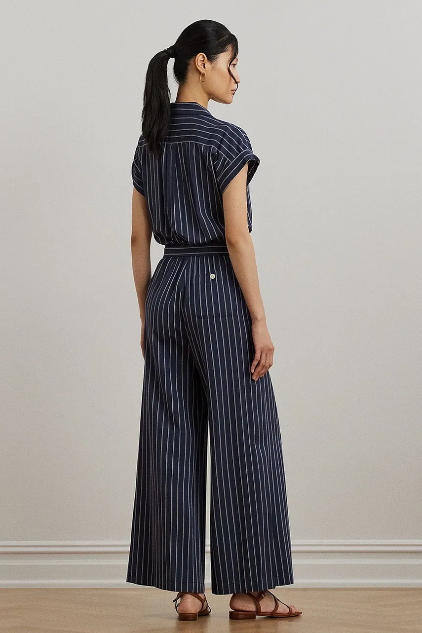 Комбинезон Lauren Ralph Lauren цвет синий с воротником 200971172