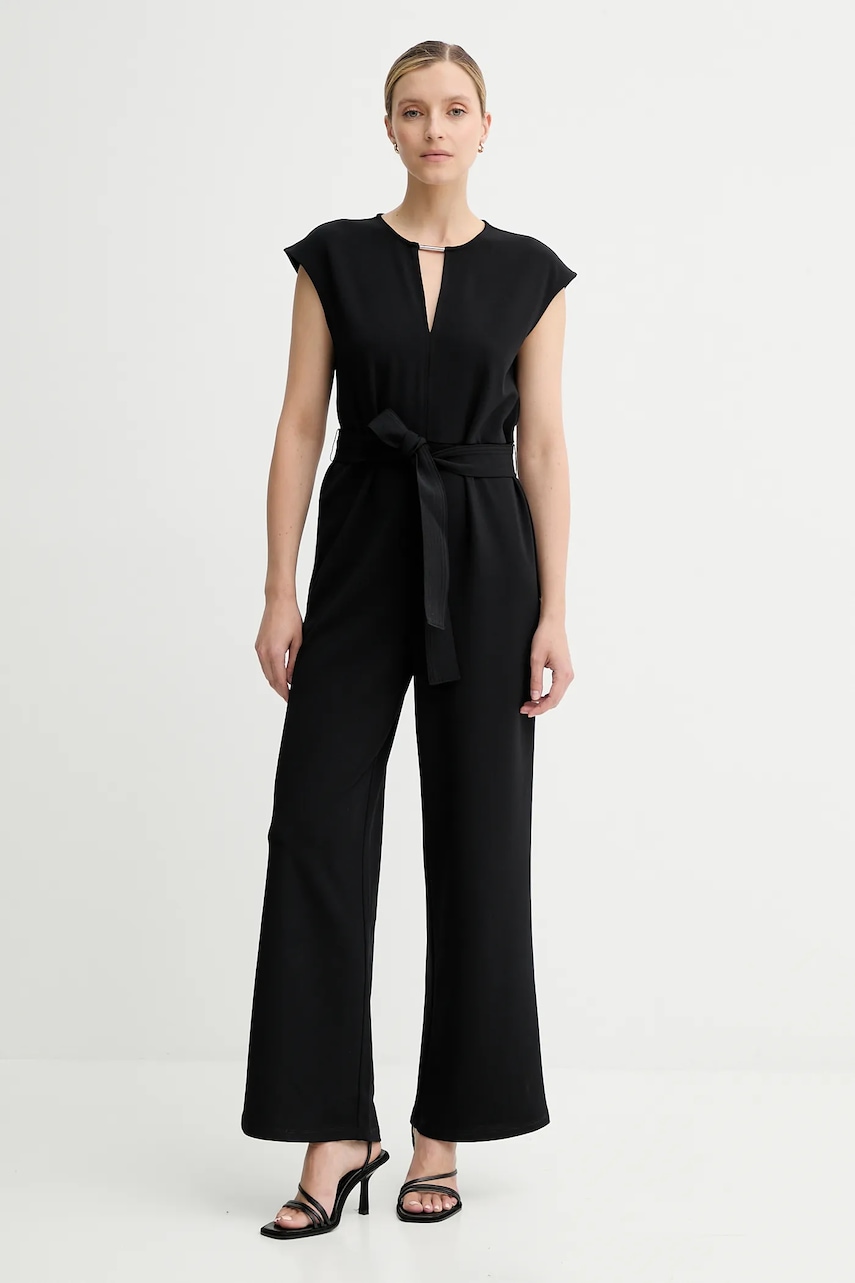 Overal Calvin Klein černá barva, s výstřihem do v, LV044C066G