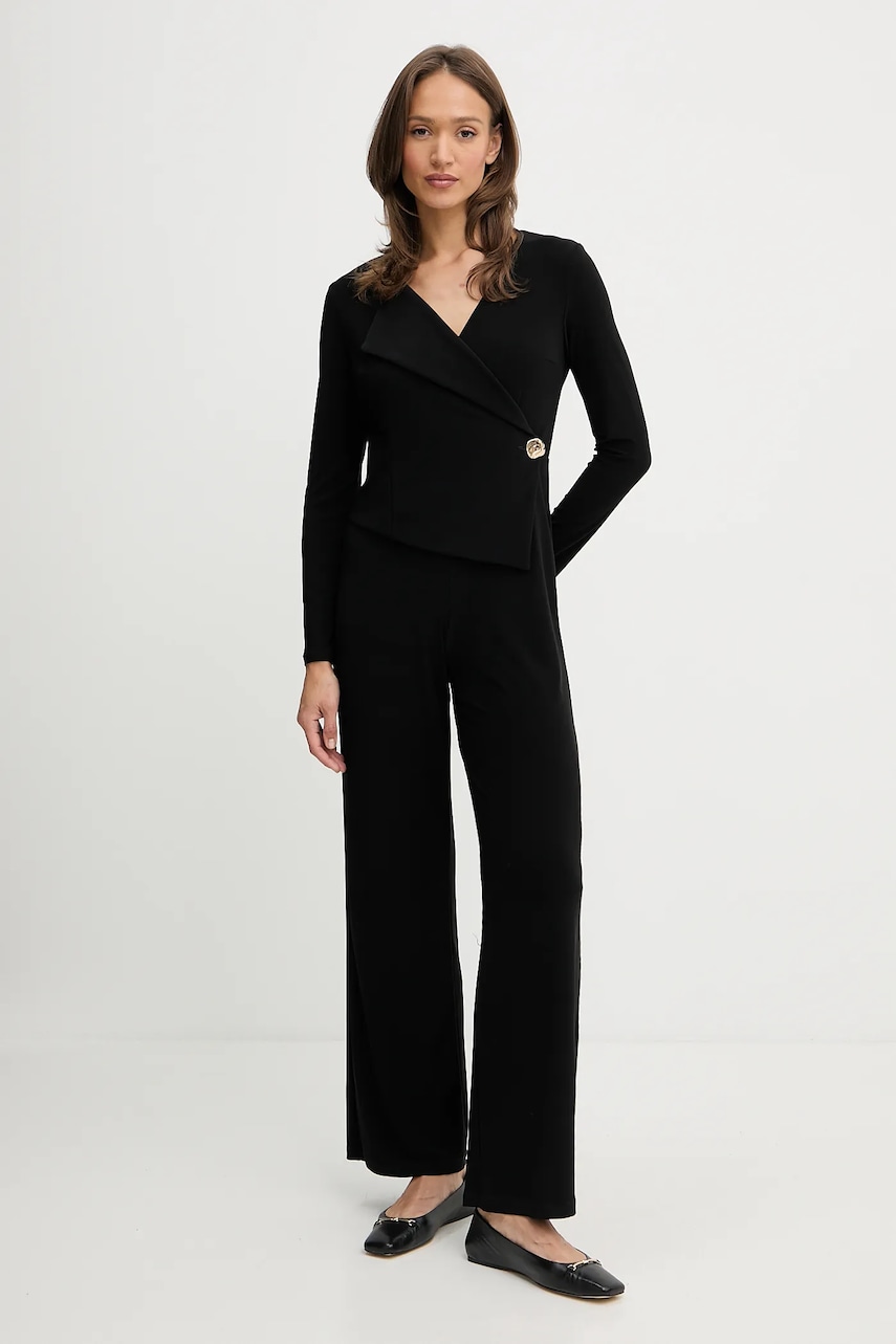 Joseph Ribkoff salopetă culoarea negru, cu decolteu in v, 253046