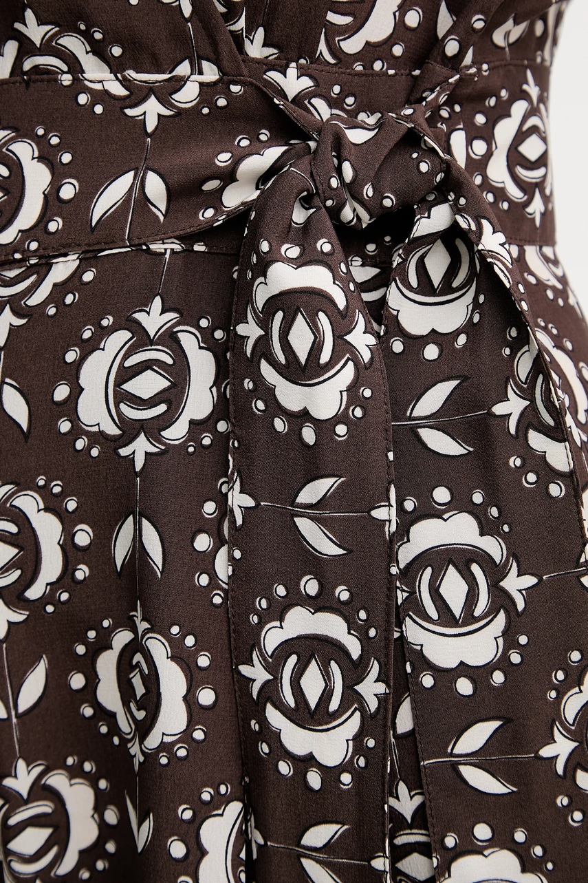 Μεταξωτό νυχτικό Weekend Max Mara ARIZONA χρώμα: καφέ, 2525246021600 φωτογραφία