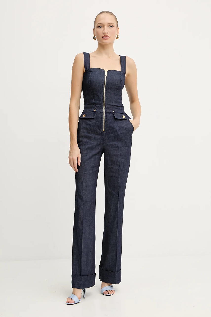 Levně Džínový overal Marciano Guess tmavomodrá barva, cold shoulder, 5YPD42 7457A