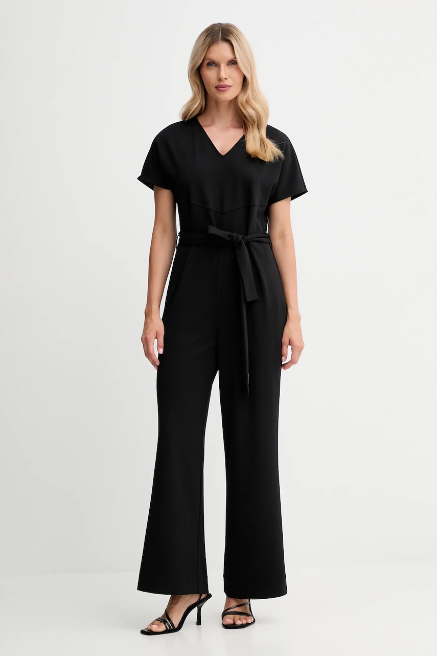 Overal Calvin Klein černá barva, s výstřihem do v, LV044D065G