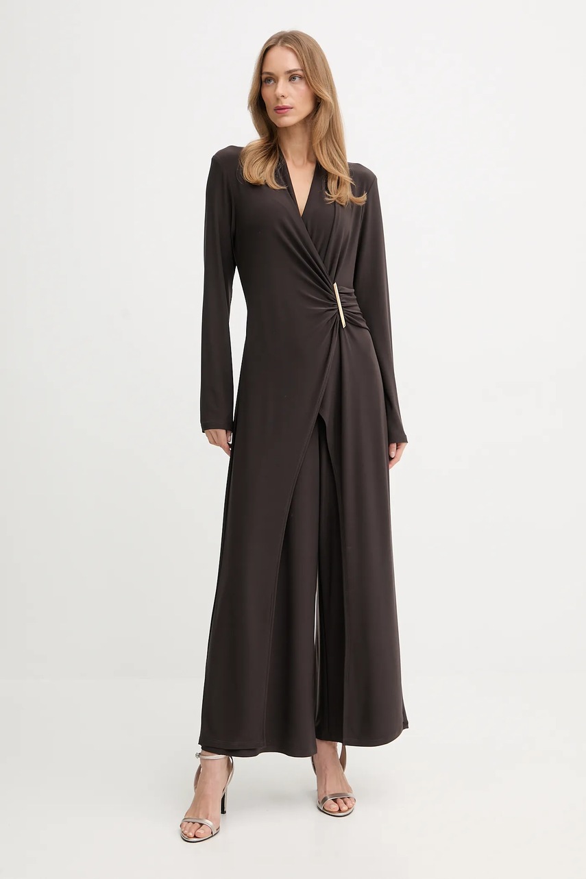 Joseph Ribkoff salopetă culoarea maro, cu decolteu in v, 254219