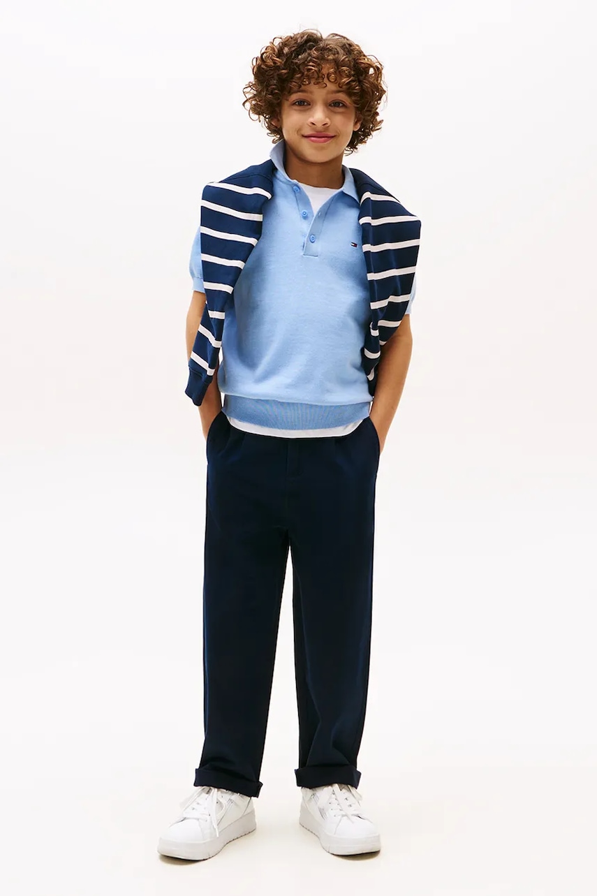 Levně Dětské kalhoty Tommy Hilfiger tmavomodrá barva, KB0KB09780