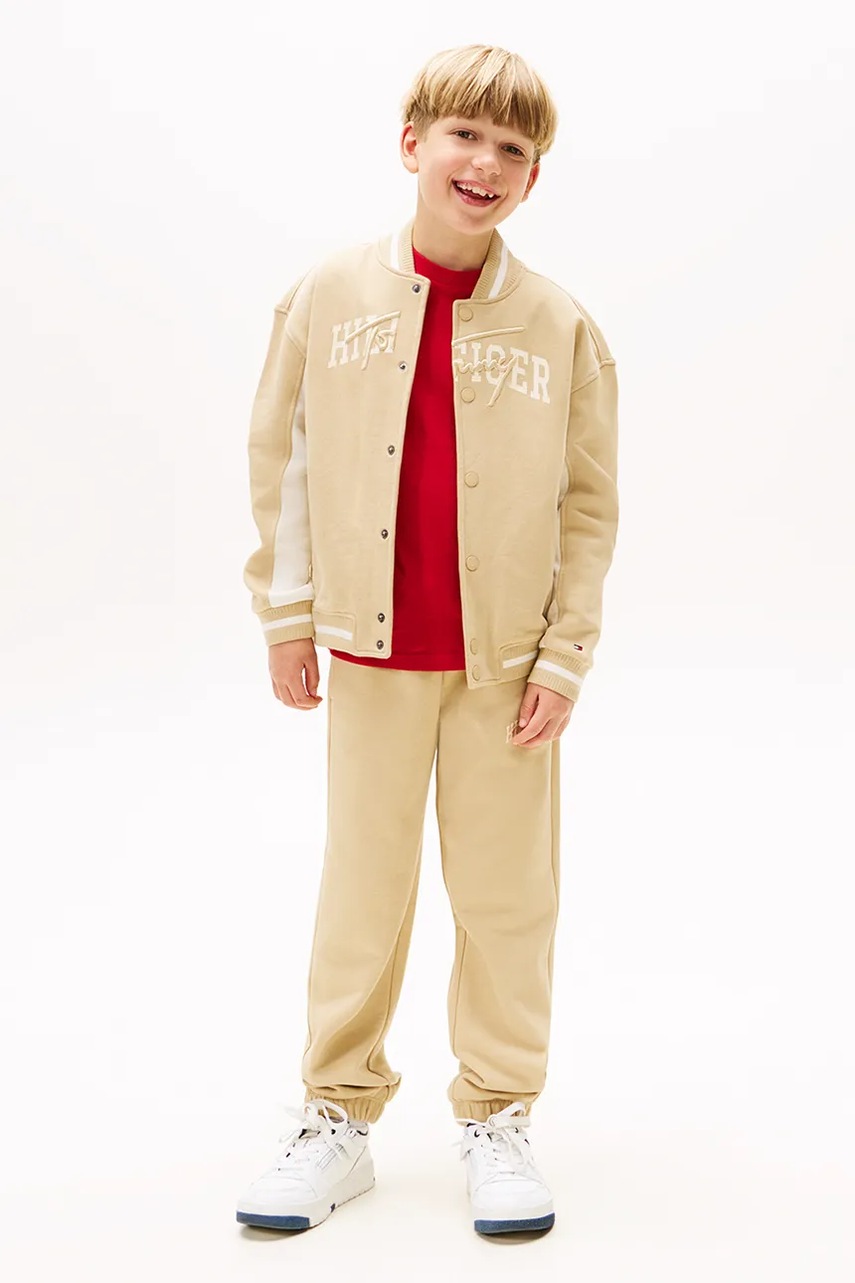 Levně Tepláky Tommy Hilfiger hnědá barva, KB0KB09695