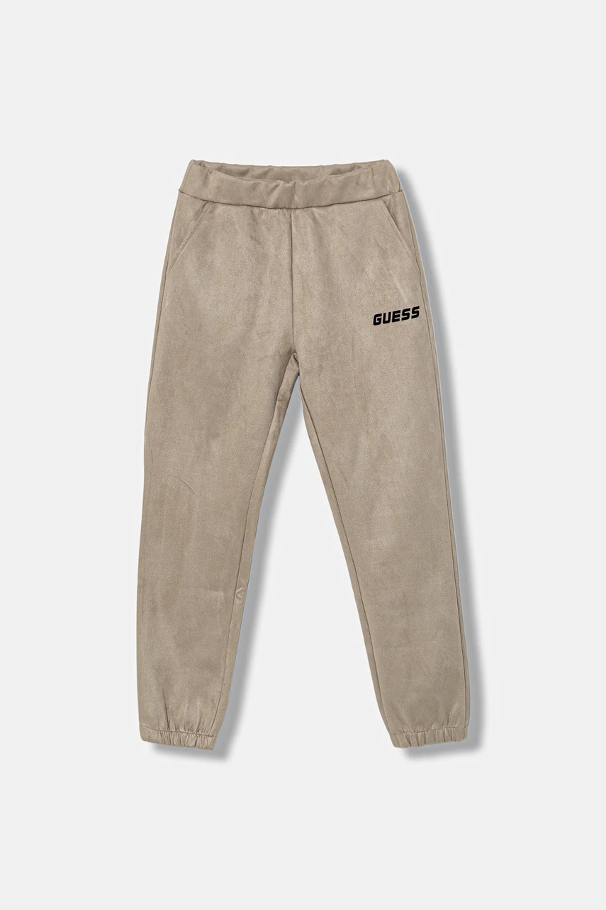 Levně Dětské tepláky Guess béžová barva, L5YQ18 KCJY2
