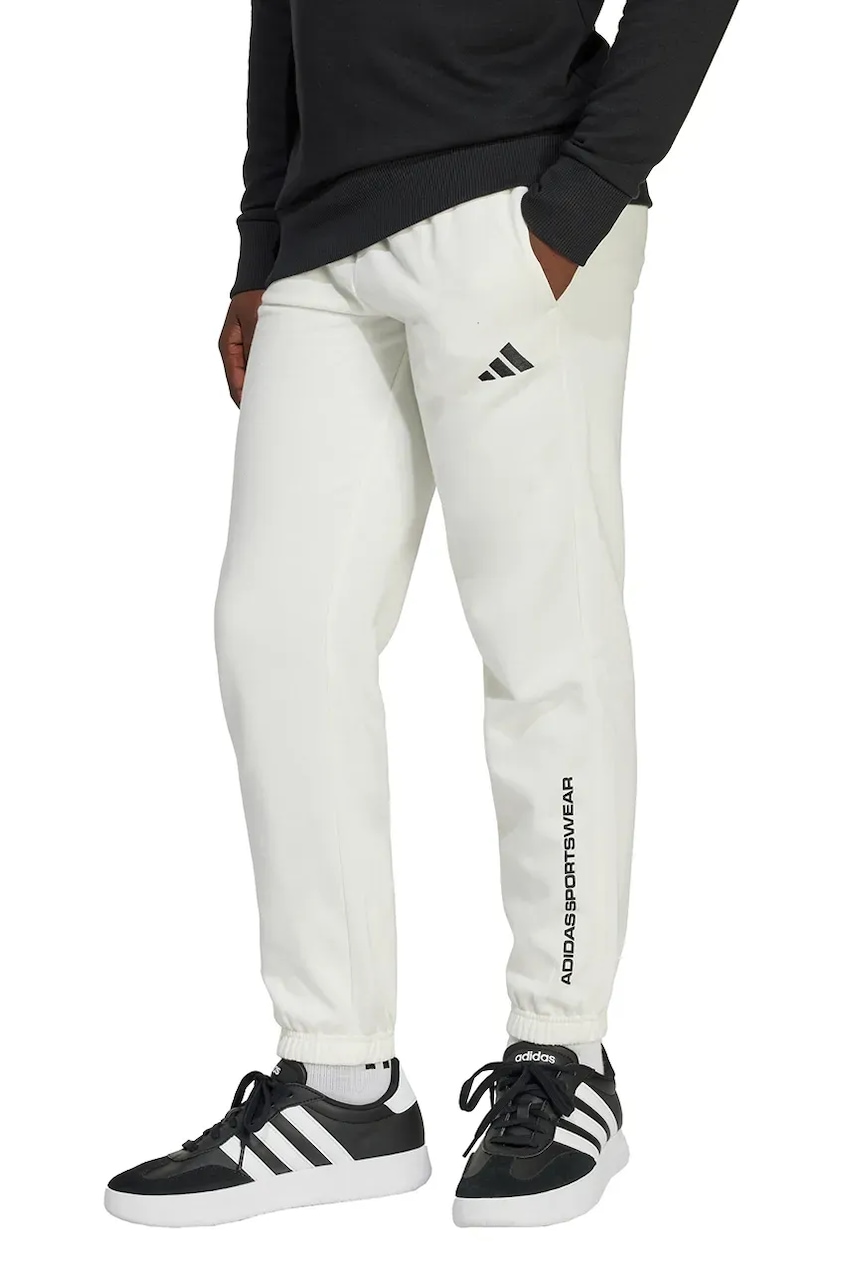 adidas pantaloni de trening pentru copii culoarea bej, cu imprimeu, KC1178