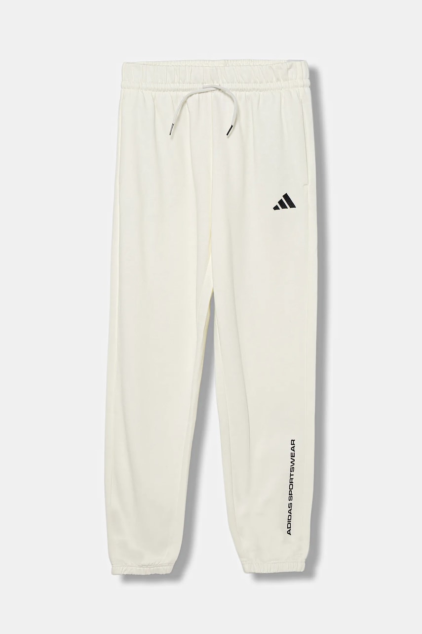 adidas pantaloni de trening pentru copii culoarea bej, cu imprimeu, KC1178