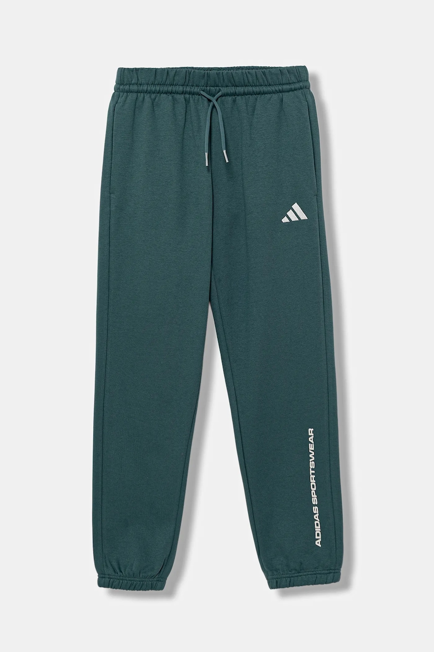 Детские спортивные штаны adidas цвет зелёный с принтом KC2777 Детские спортивные штаны adidas цвет зелёный с принтом KC2777
