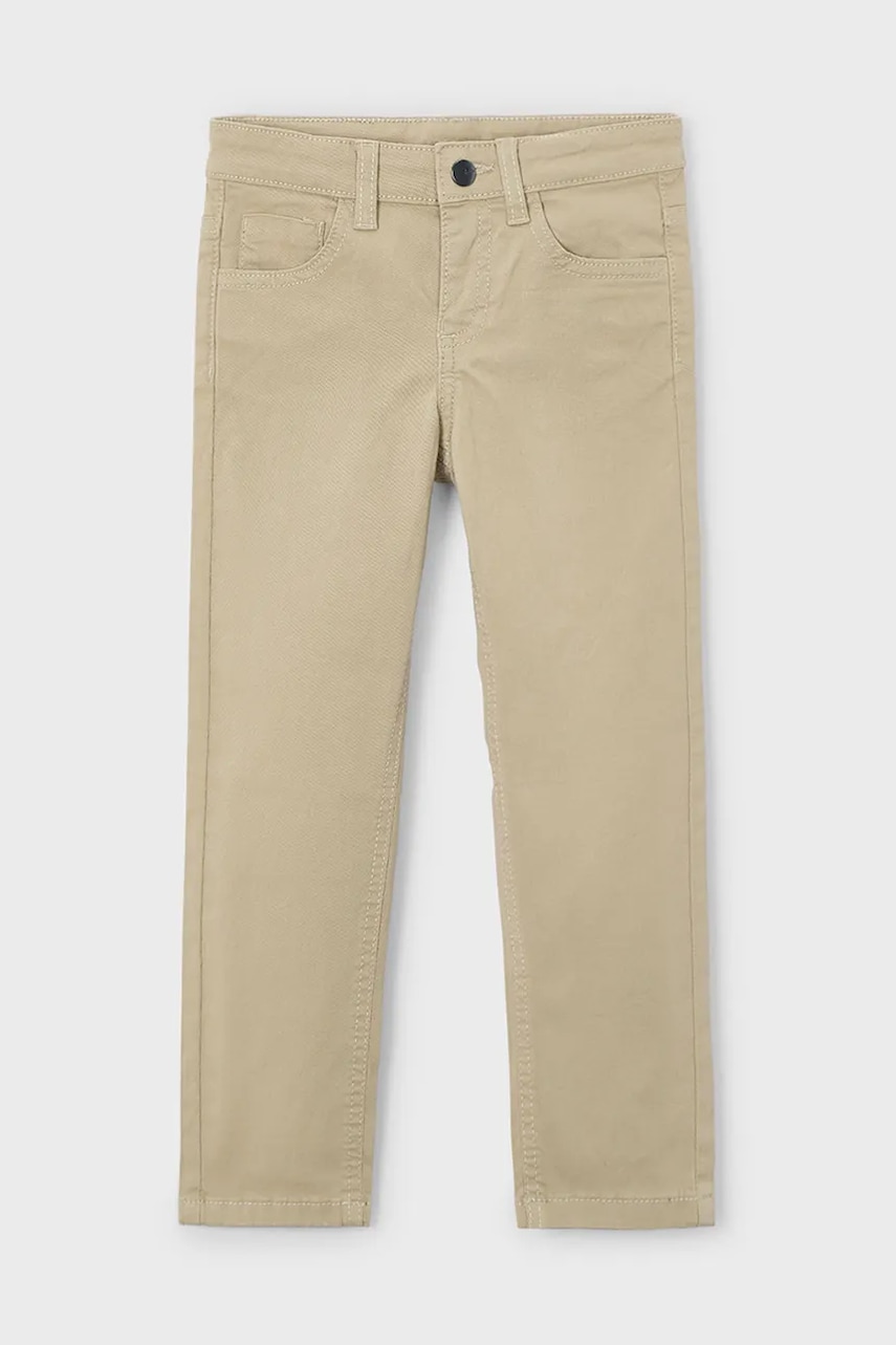 Mayoral pantaloni slim fit basic culoarea bej, 517