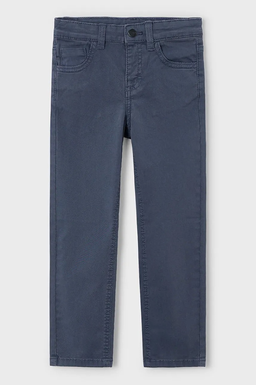 Mayoral pantaloni slim fit basic culoarea bleumarin, 517