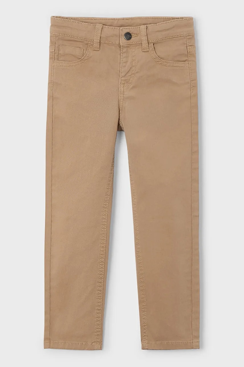 Mayoral pantaloni slim fit basic culoarea maro, 517