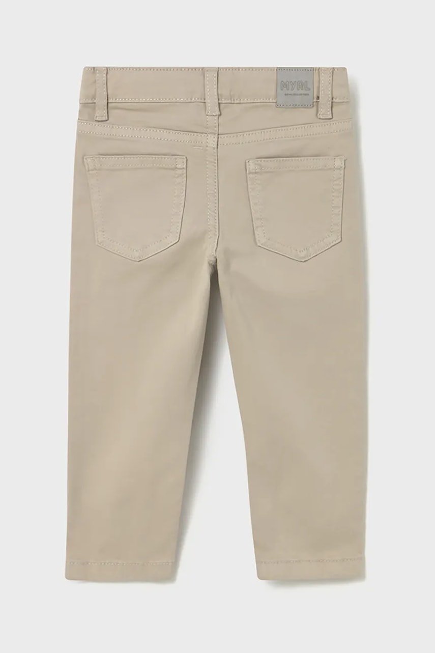 Брюки для младенцев Mayoral slim fit basic цвет бежевый однотонные 563 Брюки для младенцев Mayoral slim fit basic цвет бежевый однотонные 563
