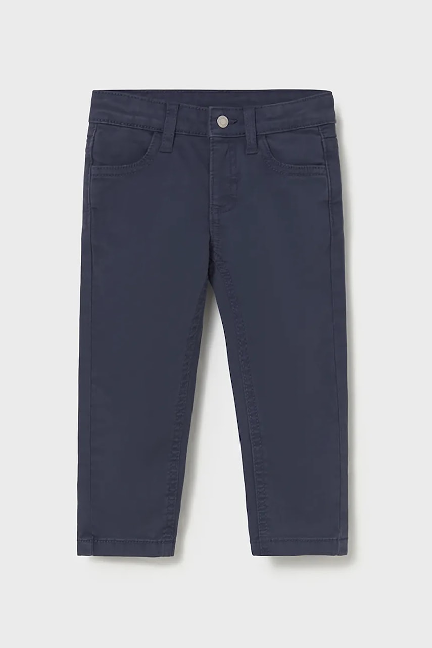 Levně Kojenecké kalhoty Mayoral slim fit basic tmavomodrá barva, 563