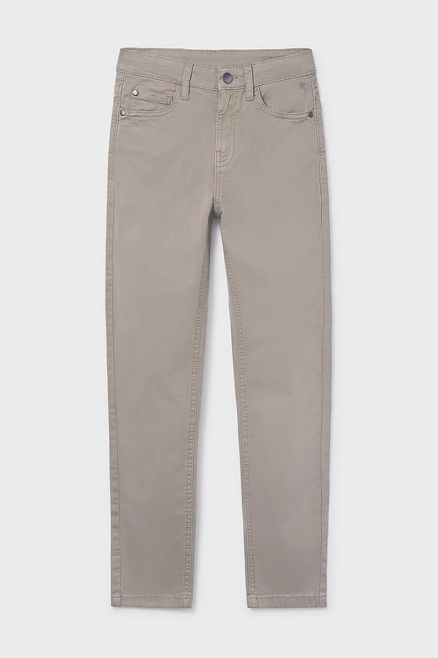 Levně Dětské kalhoty Mayoral slim fit basic šedá barva, 582