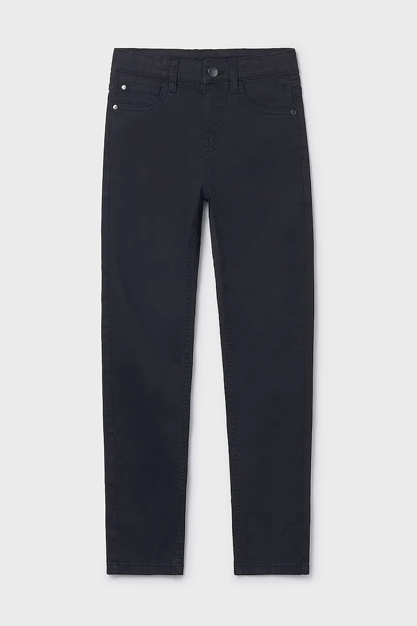 Mayoral pantaloni copii slim fit basic culoarea negru, uni, 582