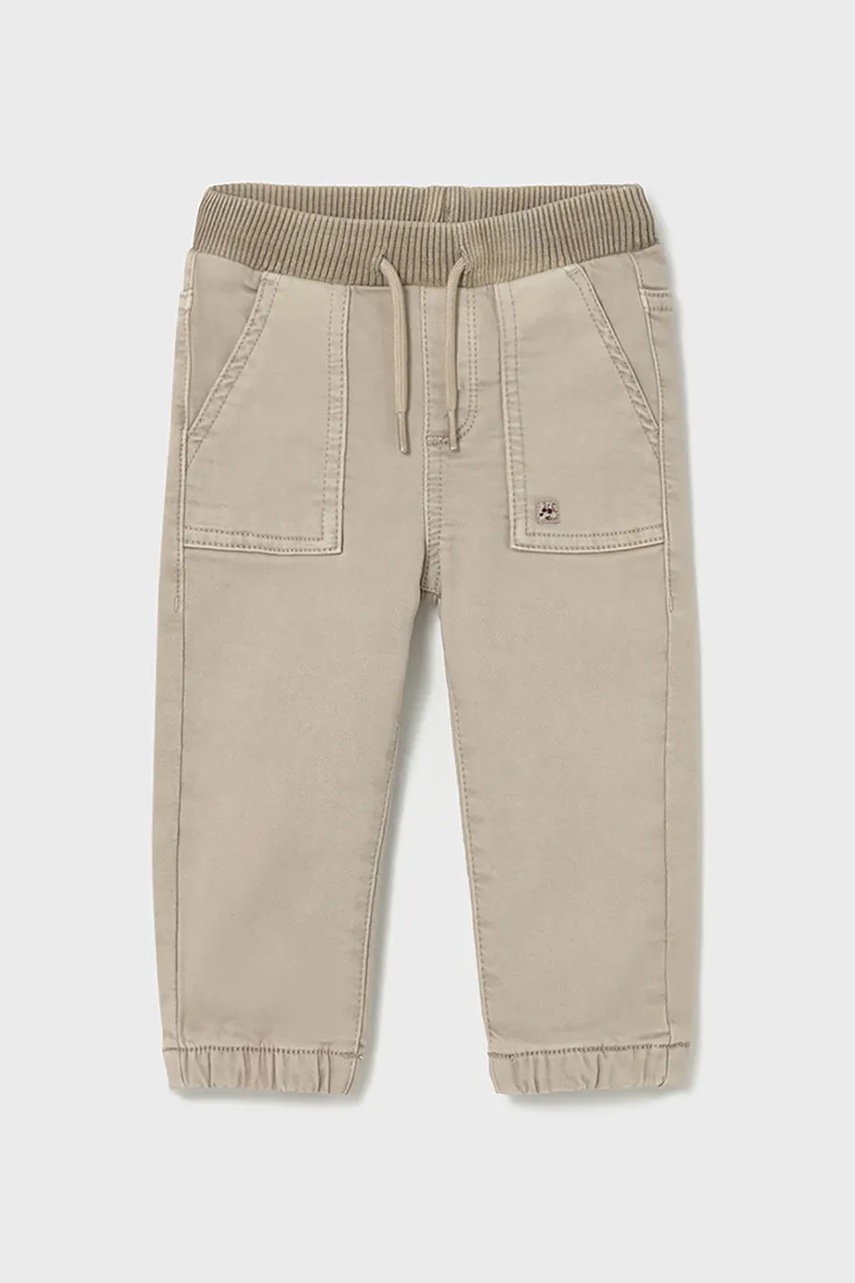 Mayoral pantaloni bebe jogger serża soft culoarea bej, 2503