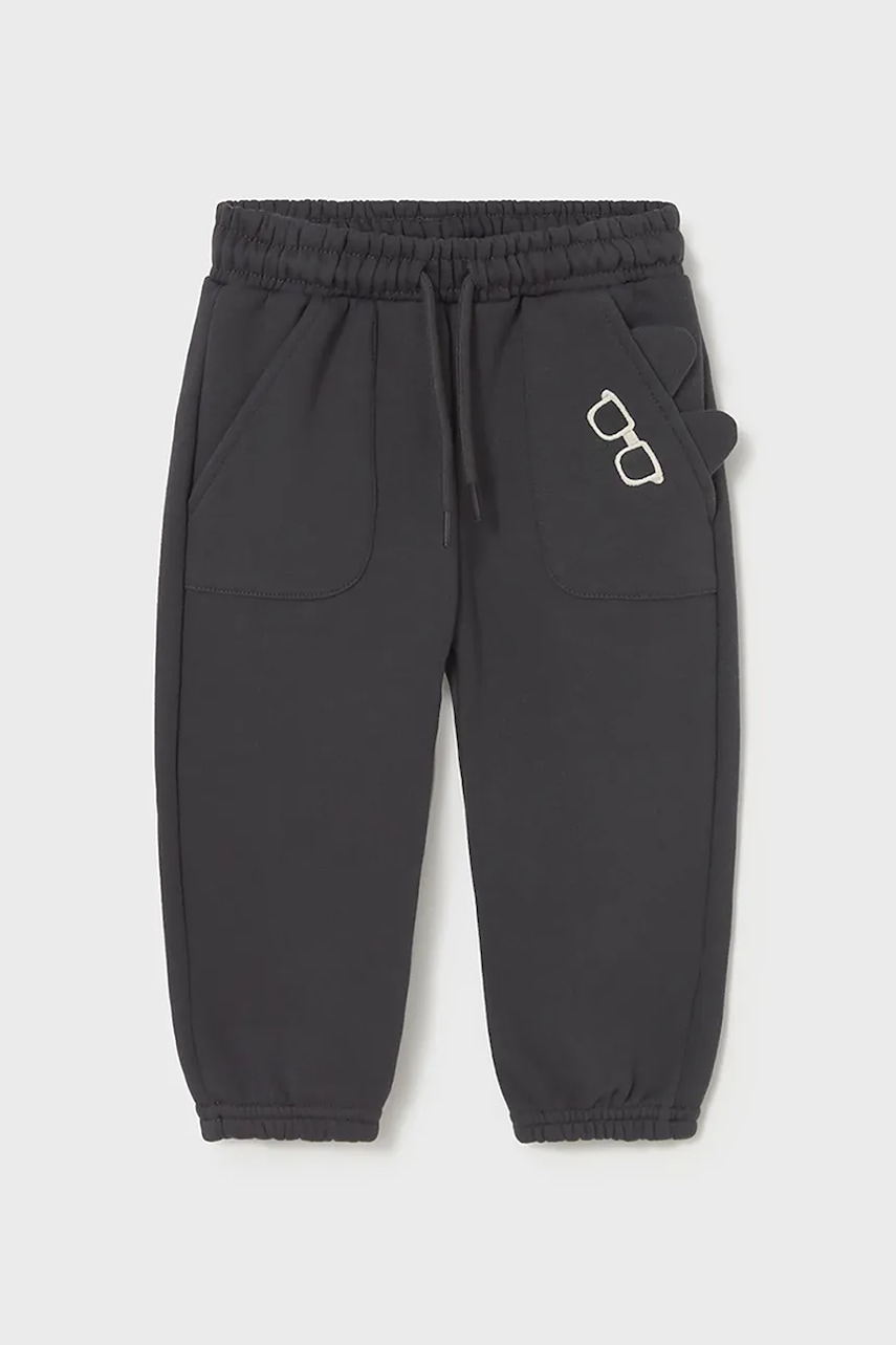 Mayoral pantaloni de trening pentru copii culoarea negru, cu imprimeu, 2504