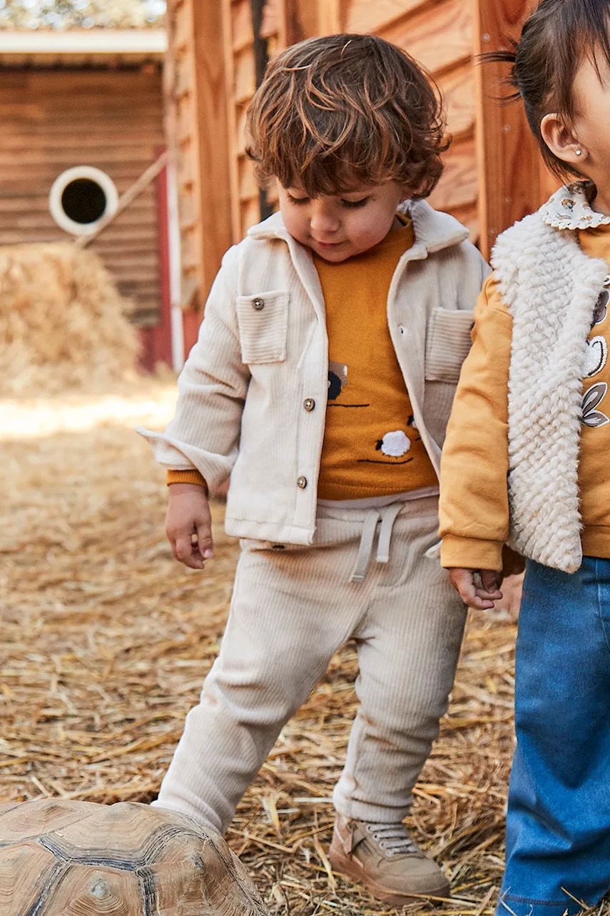 Mayoral pantaloni bebe culoarea bej, 2510