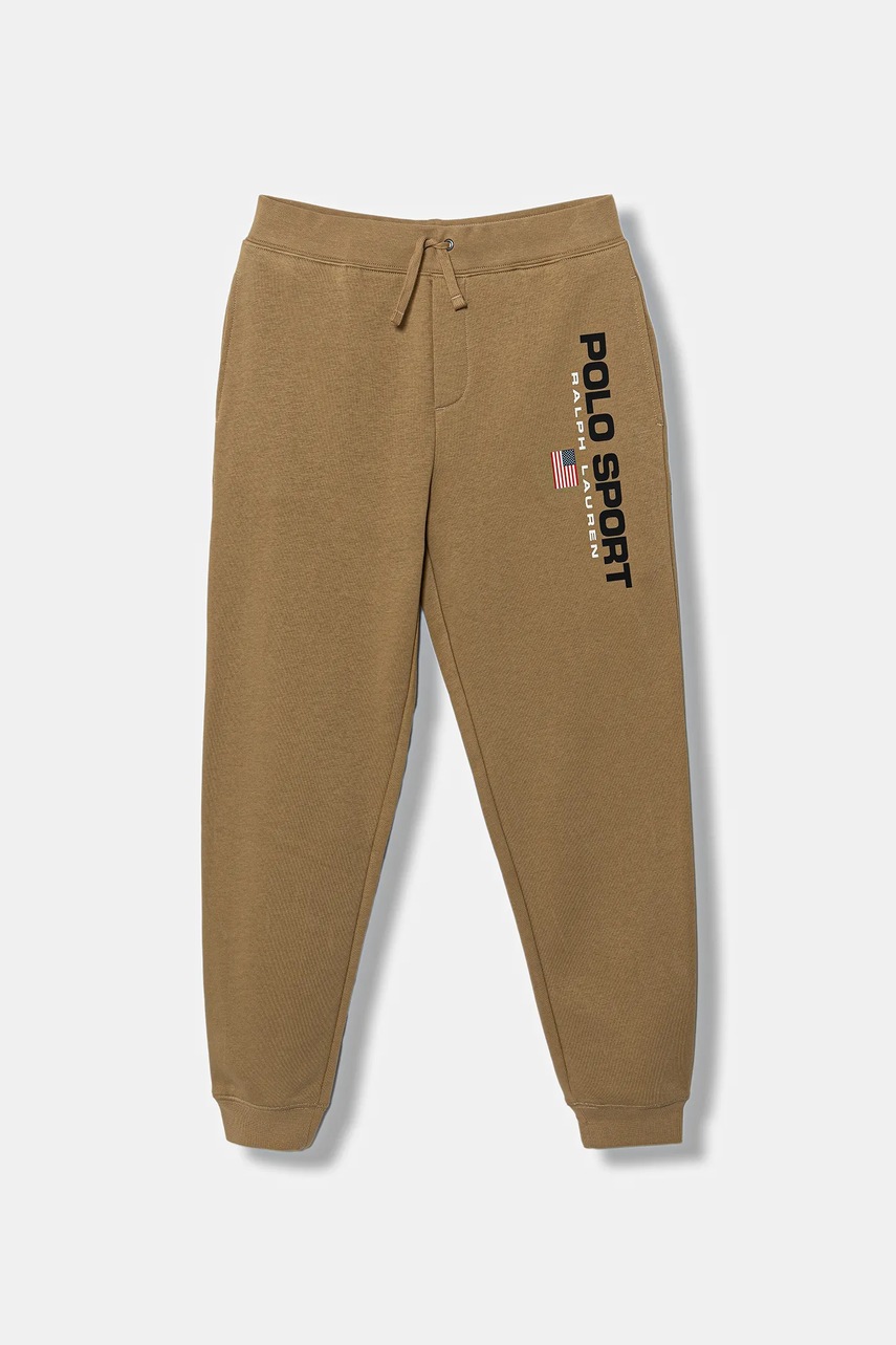 Levně Dětské tepláky Polo Ralph Lauren zelená barva, 323962123006