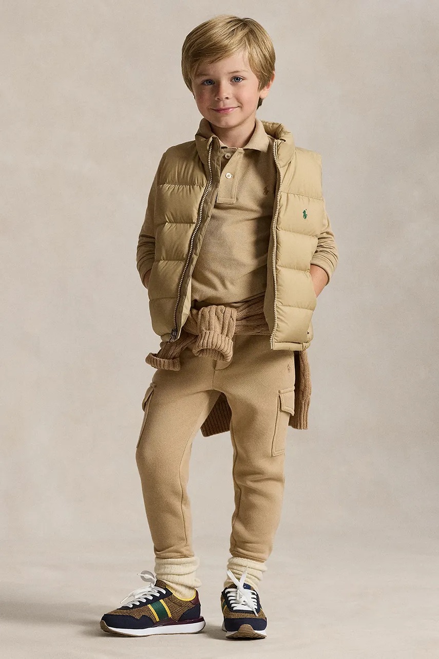 Levně Dětské tepláky Polo Ralph Lauren béžová barva, 322892354017