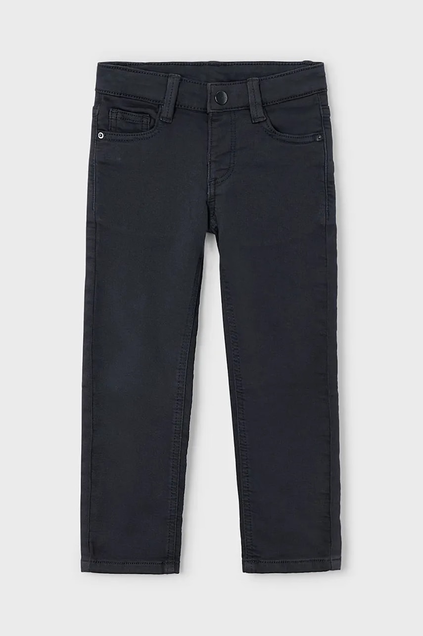 Mayoral pantaloni copii soft regular fit culoarea negru, uni, 4562