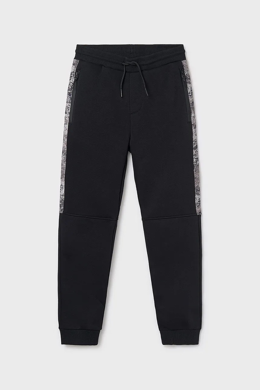 Детские спортивные штаны Mayoral цвет чёрный с принтом 7565