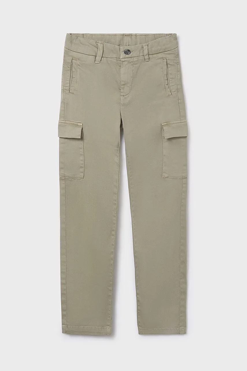 Детские брюки Mayoral цвет зелёный однотонные 7566