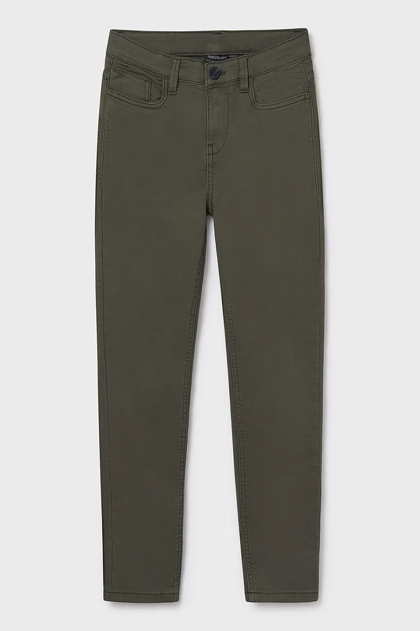 Детские брюки Mayoral soft цвет зелёный однотонные 7569