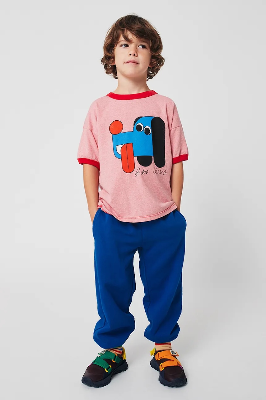 Bobo Choses pantaloni de trening din bumbac pentru copii Curve cu imprimeu, 225AC067