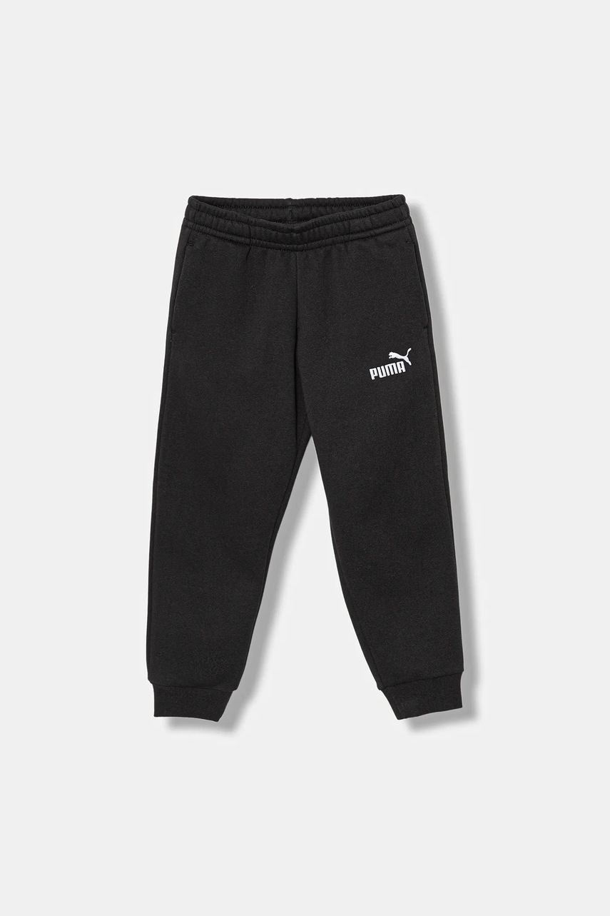 Детские спортивные штаны Puma ESS No. 1 Logo Sweatpants FL PS цвет чёрный с принтом 684933 Детские спортивные штаны Puma ESS No. 1 Logo Sweatpants FL PS цвет чёрный с принтом 684933