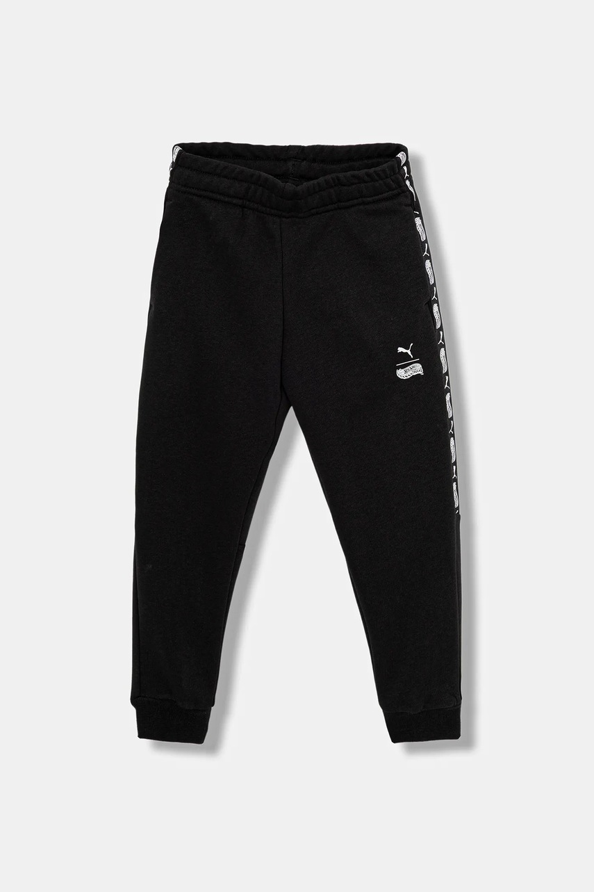 Levně Dětské tepláky Puma PUMA X HOT WHEELS Sweatpants TR černá barva, s aplikací, 632397