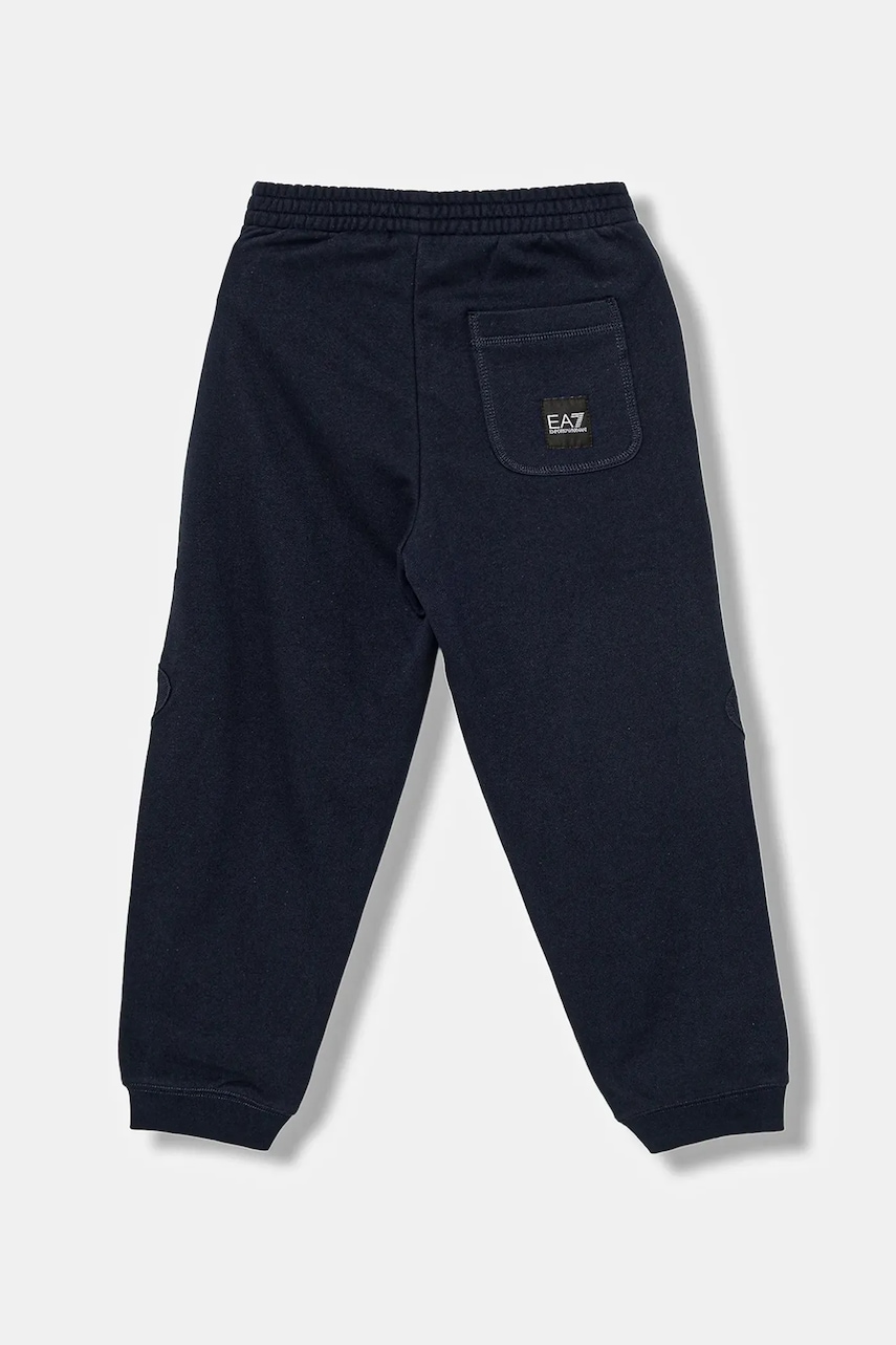 Детские спортивные штаны EA7 Emporio Armani цвет синий с принтом 7B000225 AF10368 Детские спортивные штаны EA7 Emporio Armani цвет синий с принтом 7B000225 AF10368