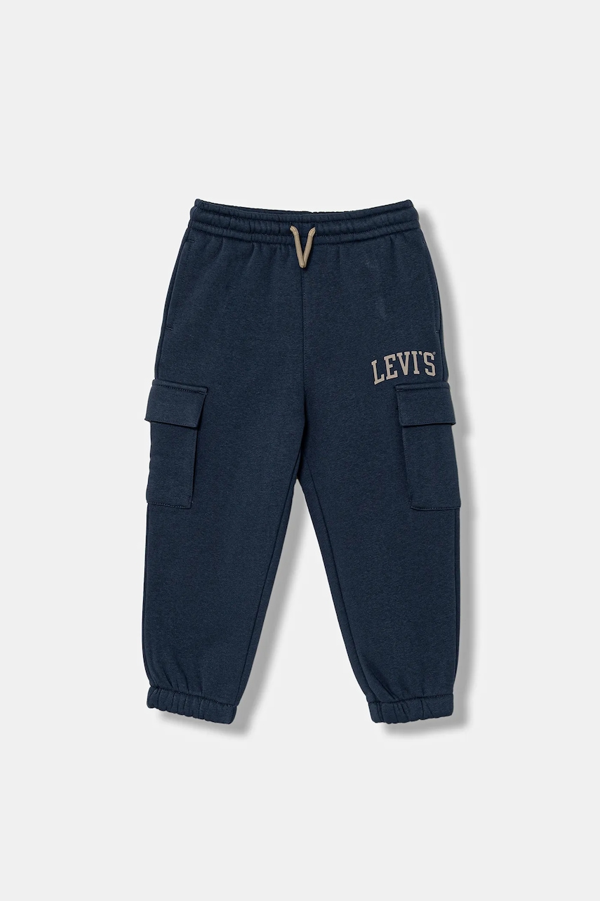 Levi's pantaloni de trening pentru copii CARGO JOGGER culoarea bleumarin, cu imprimeu, 8EN651